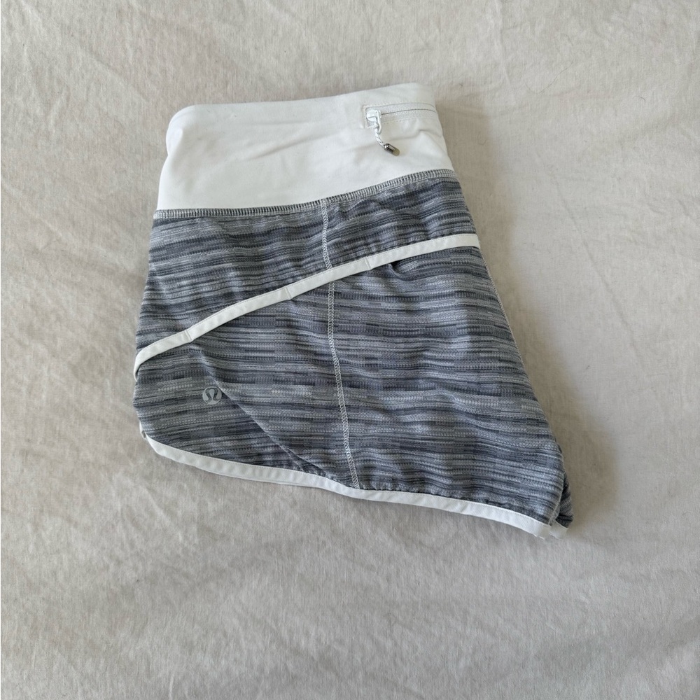 lululemon athletica Women's Striped Gray and White Shorts